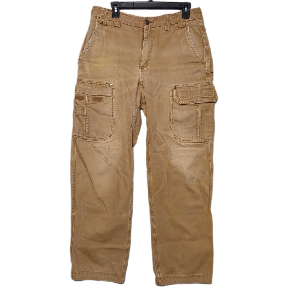 Carhartt Cargo Pants Mens 34x32 Tan Rugged Flex Relaxed Fit Work Canvas BN2802-M
